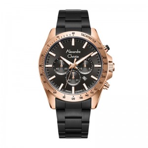 Alexandre Christie AC 6667 Rosegold Black Steel MCBBRBA
